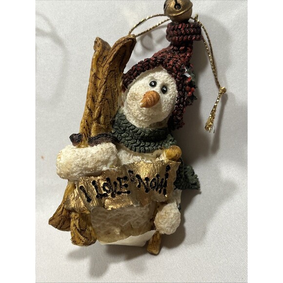 Vintage Folk Art Boyds Bears JINGLES THE SNOWMAN CHRISTMAS ORNAMENT 1995 - Picture 2 of 5